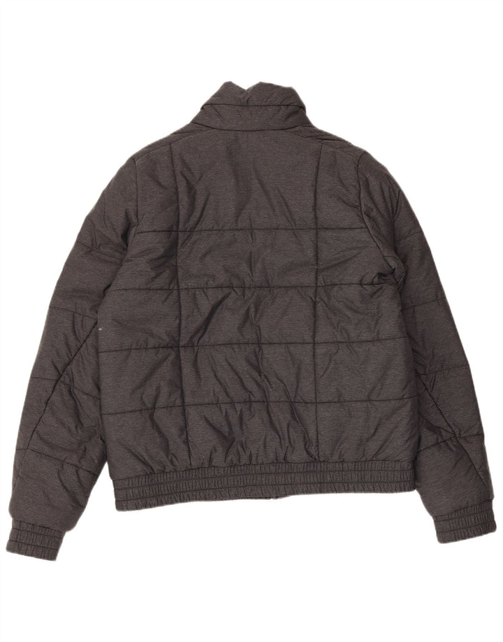 Jaqueta Adidas Mulher Acolchoada UK 16/18 Grande Cinza Nylon