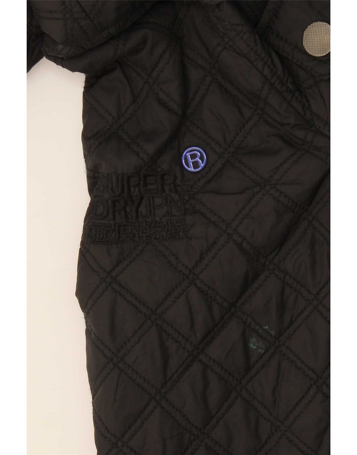 Superdry Mens Motorstyle Jaqueta Acolchoada UK 36 Poliéster Preto Pequeno