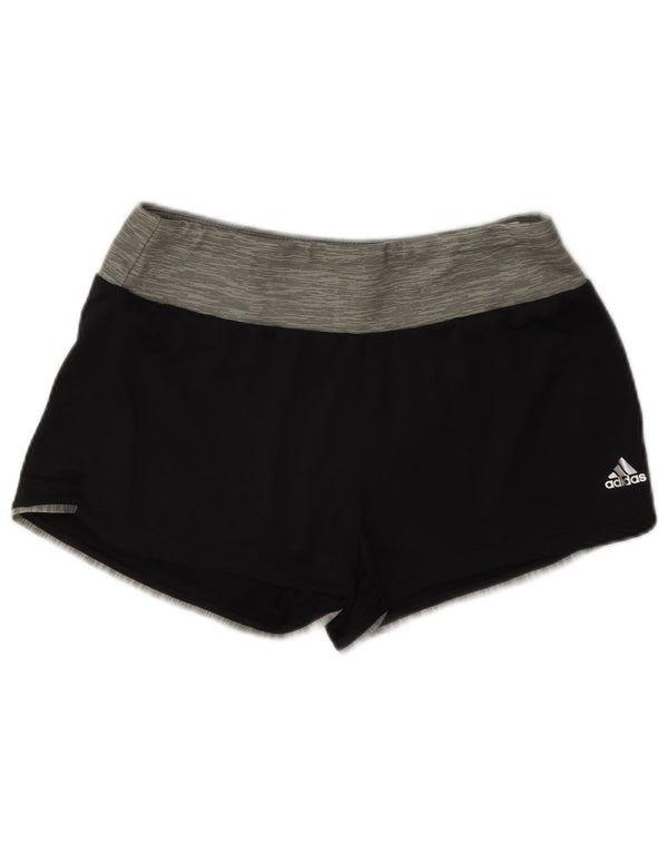 Adidas Womens Climalite Sport Shorts UK 10 Pequeno Preto Colorblock
