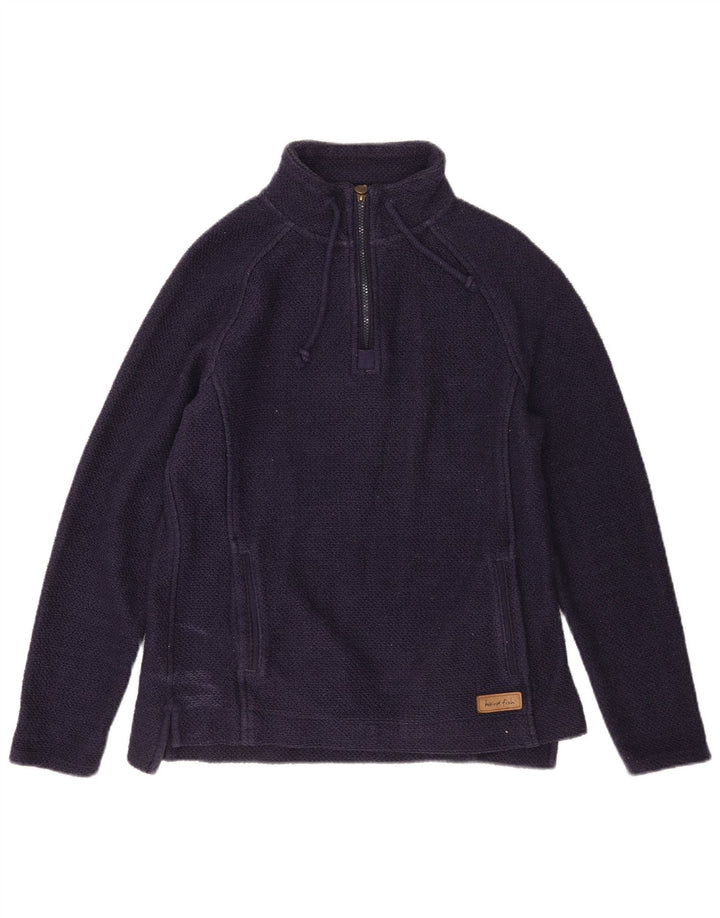 Moletom feminino Weird Fish com zíper e gola alta Reino Unido 12 algodão azul marinho médio