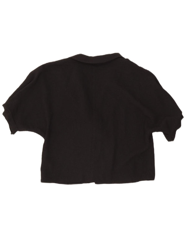 Jaqueta Bolero feminina de manga curta Zara Reino Unido 16 grande viscose preta