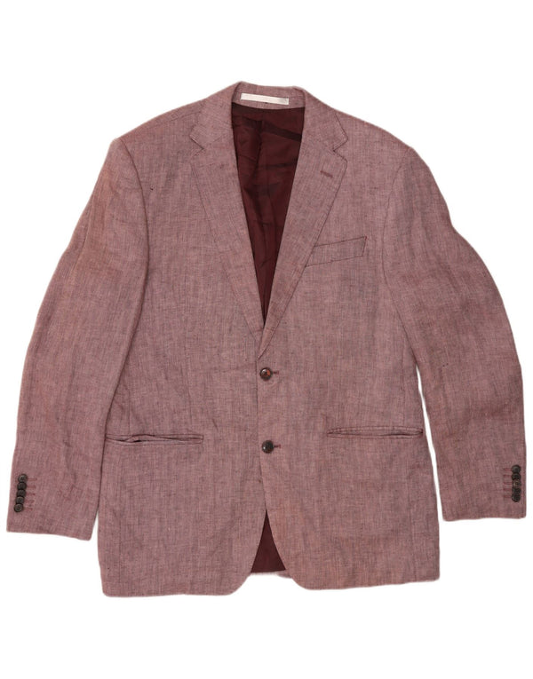 Jaqueta blazer masculina de 2 botões Marks & Spencer Reino Unido 40 espinha de peixe rosa médio