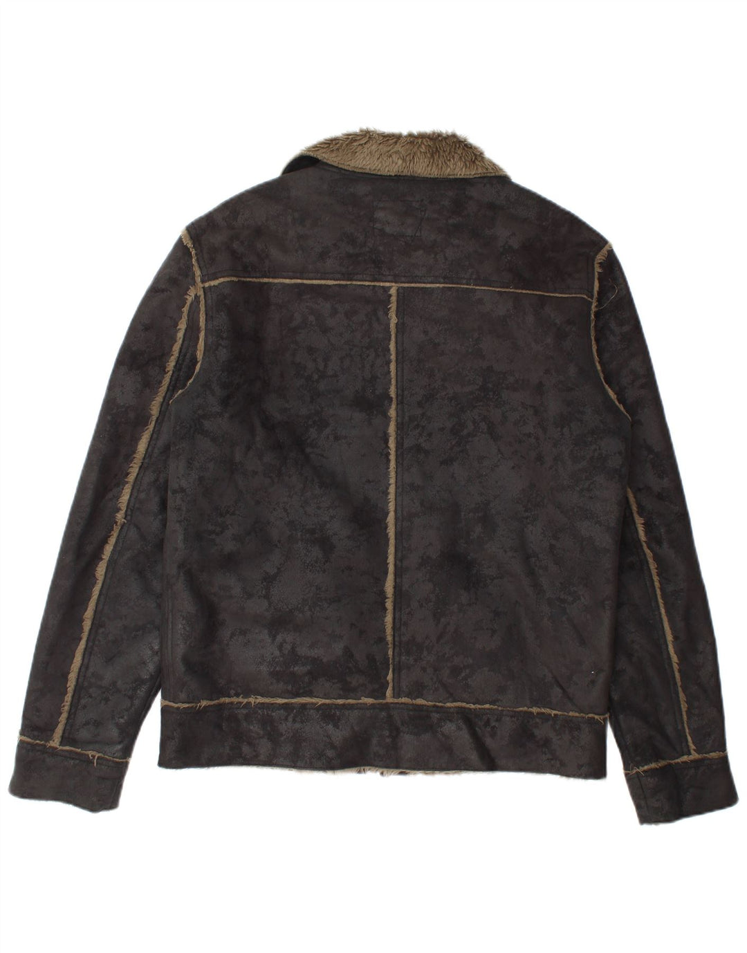 Jaqueta masculina Rip Curl Zip Sherpa UK 36 pequena preta tie-dye poliéster