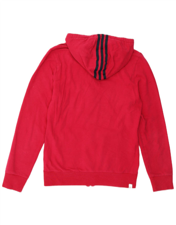 Suéter adidas feminino com capuz e zíper UK 14 médio algodão rosa