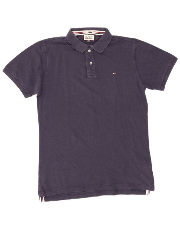 Camisa polo masculina Tommy Hilfiger grande algodão azul marinho