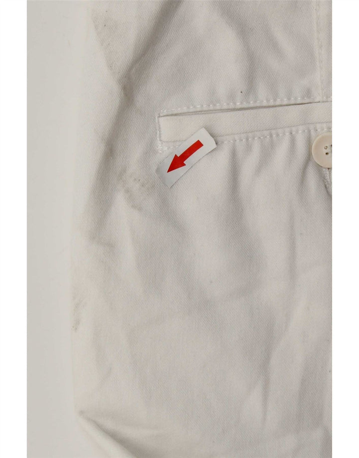 Zara Mens Slim Chino Calças EU 38 Pequeno W30 L28 Poliéster Branco