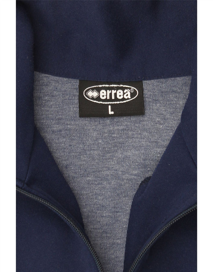 ERREA Mens Zip Neck Sweatshirt Jumper Large Navy Blue Vintage Errea and Second-Hand Errea from Messina Hembry 