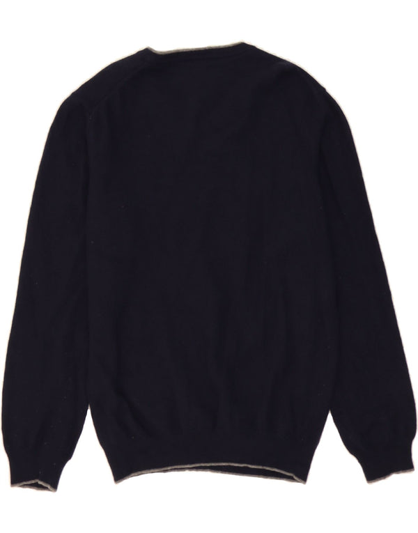 Suéter feminino NORTH SAILS com decote em V UK 14 médio azul marinho poliamida