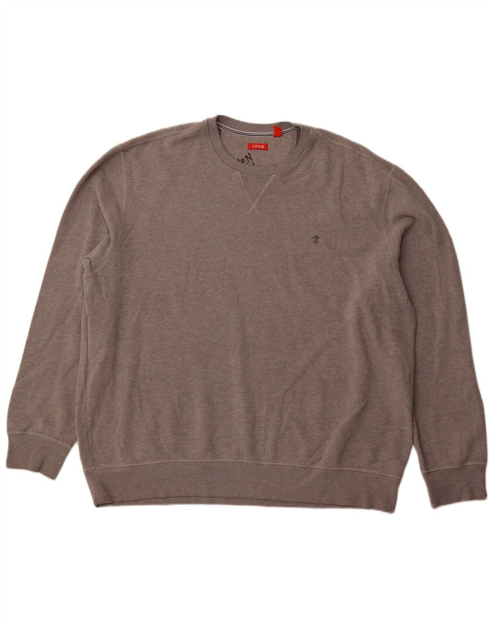 Izod moletom masculino jumper 2XL algodão cinza