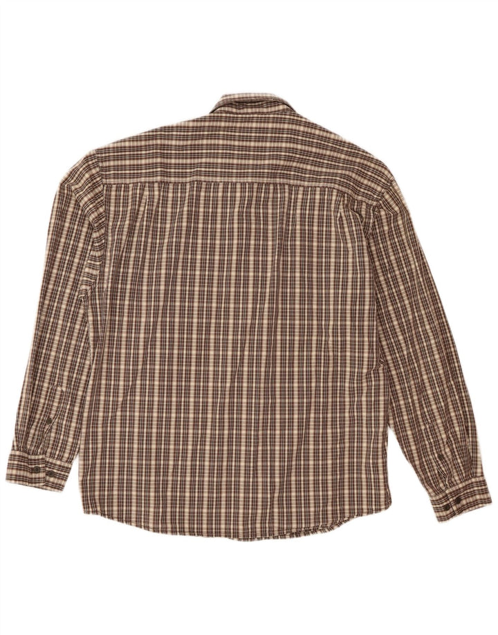Camisa masculina de flanela Wrangler XL marrom xadrez algodão