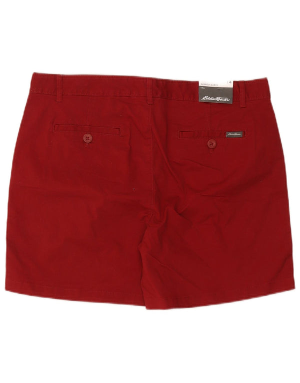 Shorts Chino feminino Eddie Bauer ligeiramente curvilíneo EUA 14 XL W38 algodão vermelho