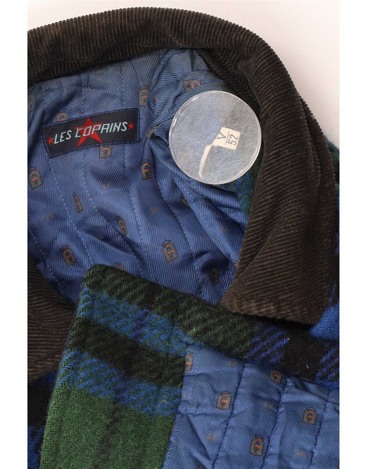 Jaqueta utilitária masculina Les Copains IT 52 XL xadrez verde