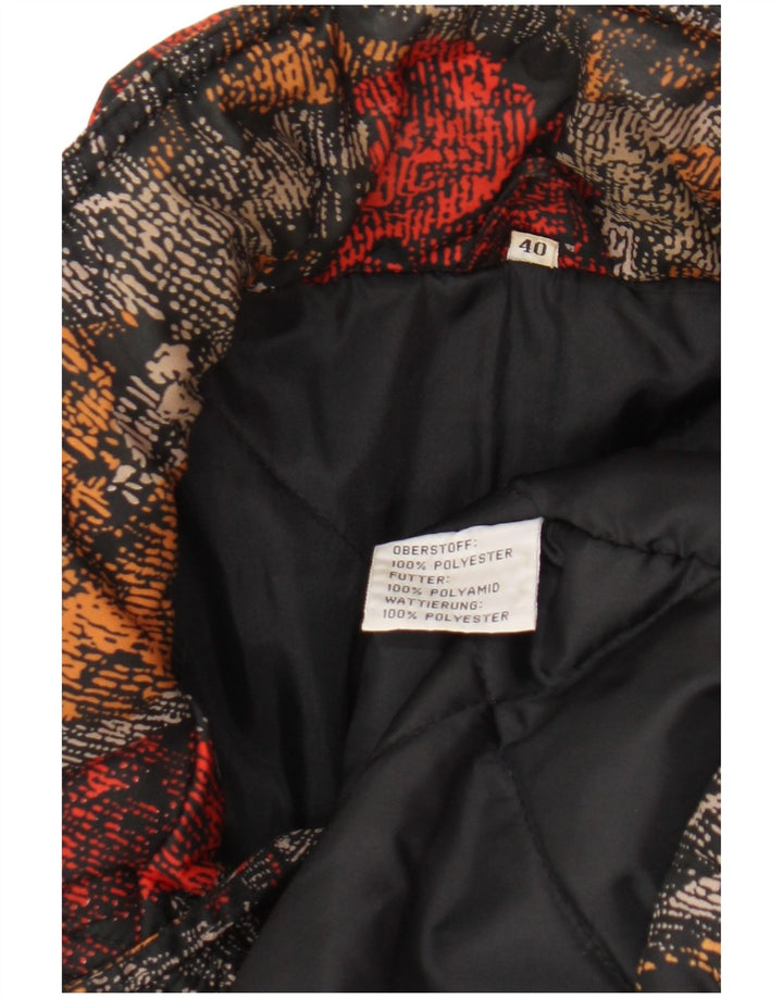 Jaqueta de esqui feminina vintage EU 40 poliéster floral multicolorido médio