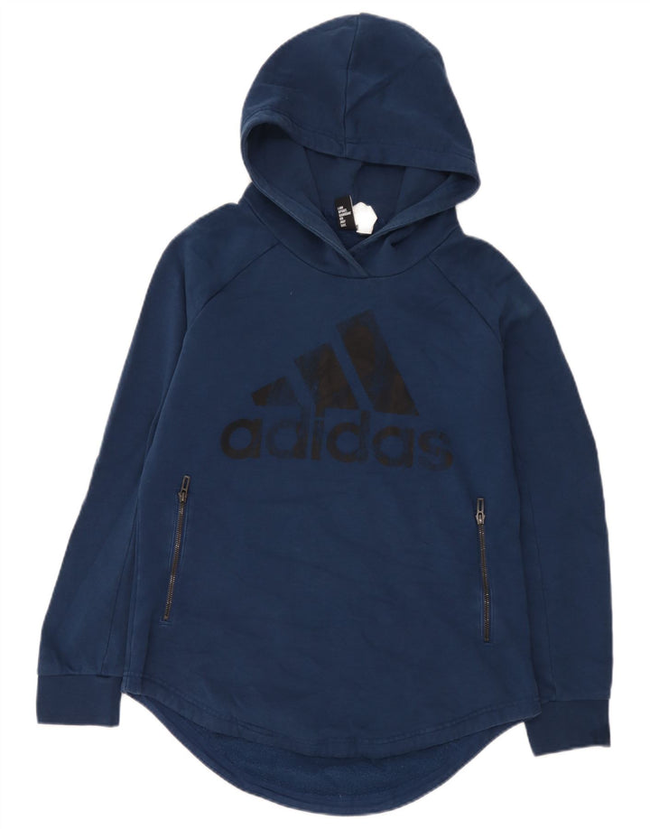 Adidas Mens Graphic Hoodie Jumper Médio Algodão Azul