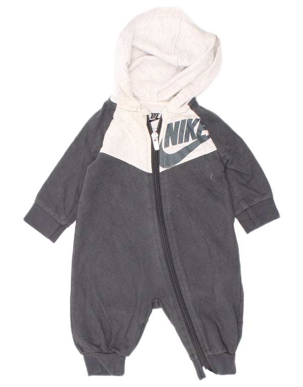 Macacão Nike Baby Boys com capuz gráfico 0-3 meses cinza colorblock algodão