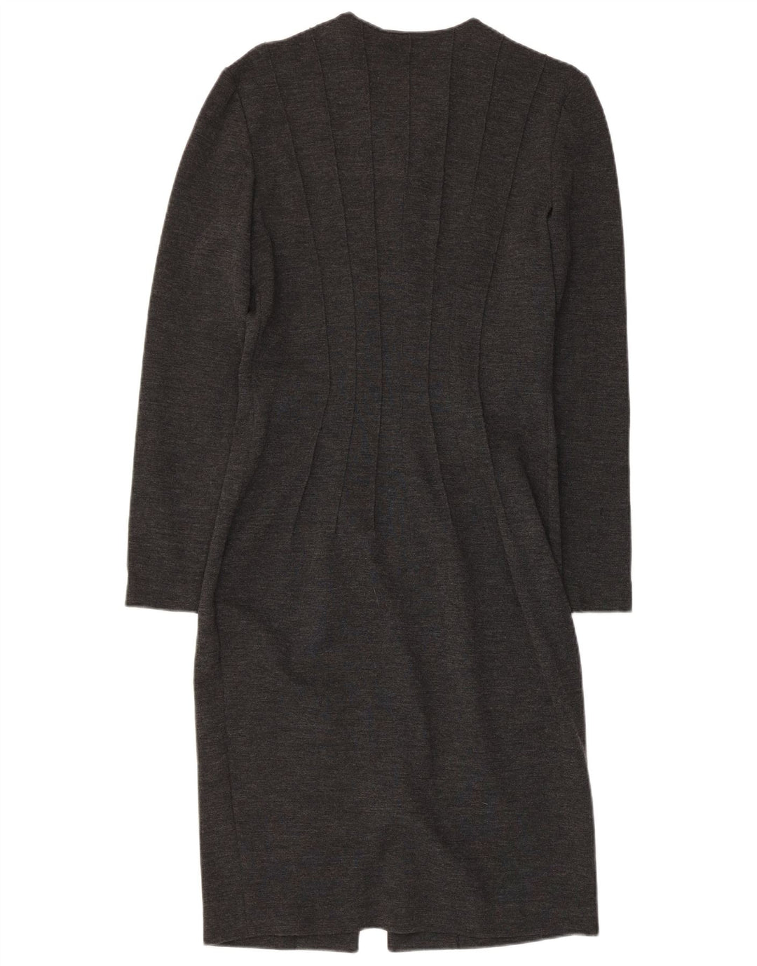 Vestido bodycon feminino de manga comprida GAI MATTIOLO Reino Unido 16 grande lã virgem cinza