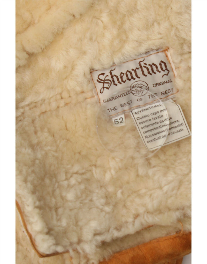 Jaqueta masculina VINTAGE Shearling IT 52 XL Bege Shearling