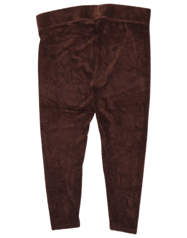 Leggings femininas de veludo cotelê Marks & Spencer UK 18 XL algodão marrom