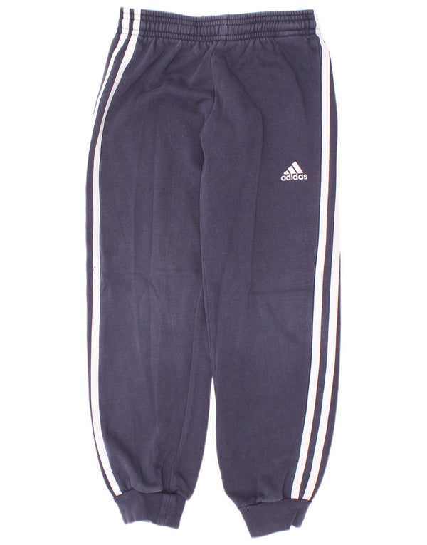 Adidas meninos calças de treino joggers 6-7 anos azul marinho algodão
