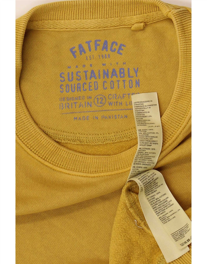 Suéter oversized feminino Fat Face Reino Unido 12 algodão amarelo médio