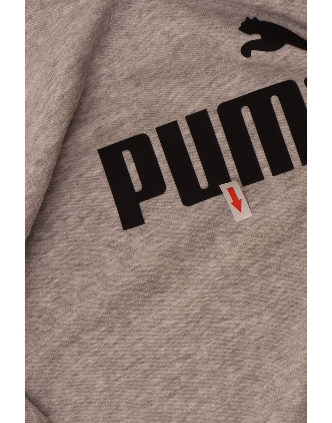 Puma moletom feminino gráfico jumper UK 12 algodão manchado cinza médio