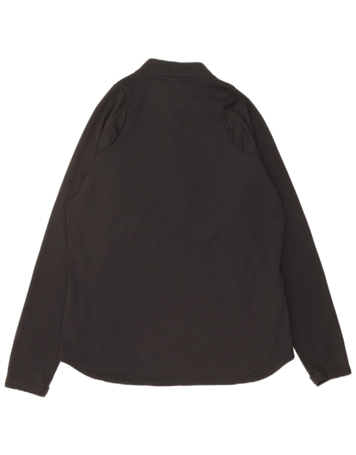 NIKE Womens Dri Fit Pullover Treino Top UK 14 Medium Black Colourblock