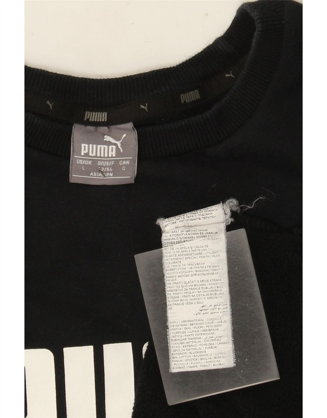 Puma feminino gráfico oversized moletom jumper Reino Unido 16 grande algodão preto