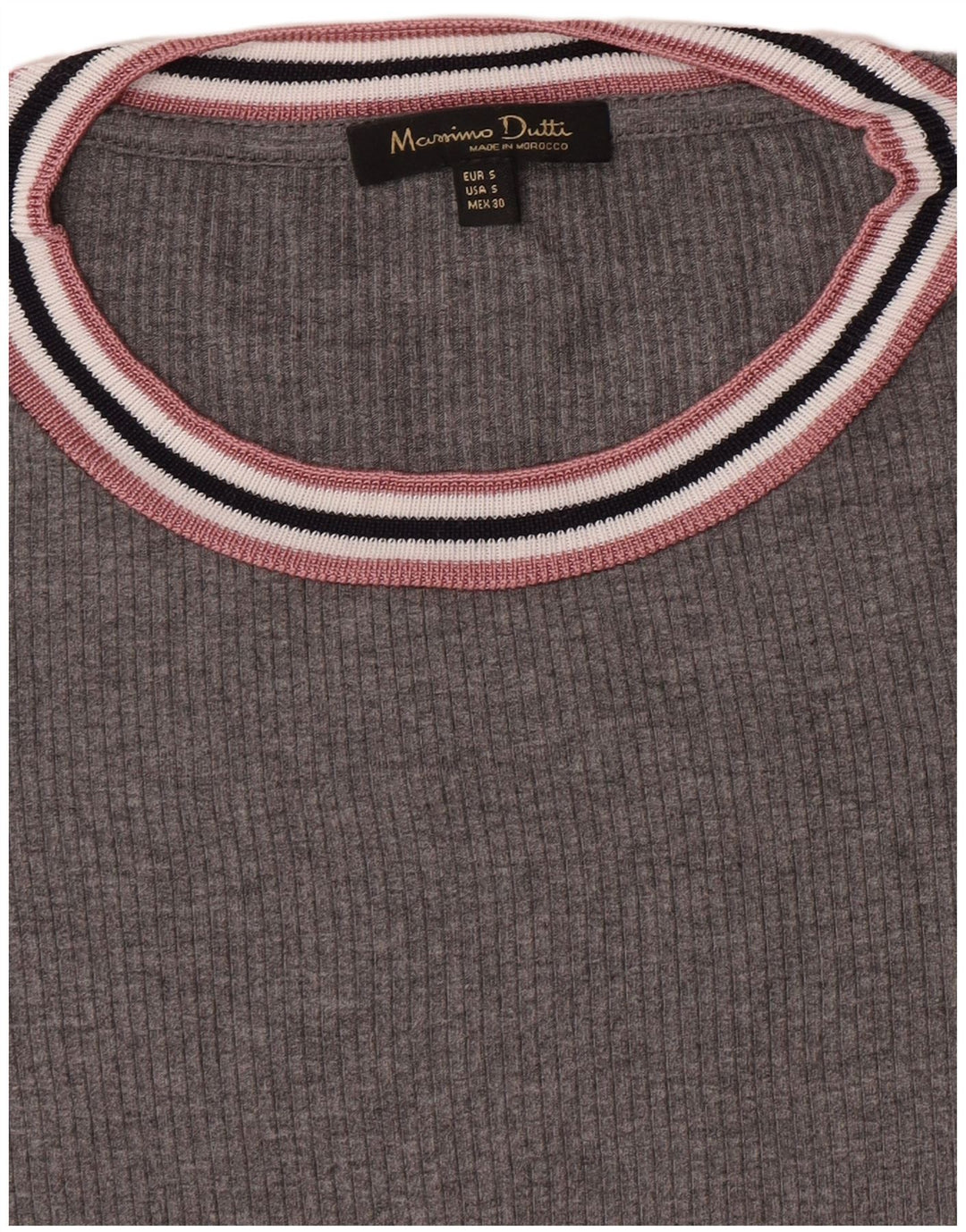 Camiseta feminina Massimo Dutti UK 10 pequena cinza