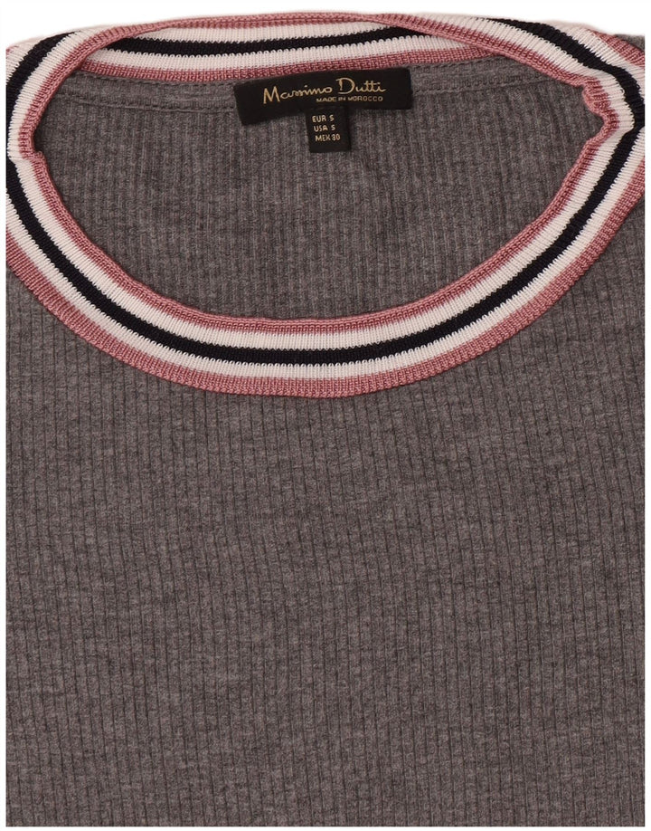 Camiseta feminina Massimo Dutti UK 10 pequena cinza