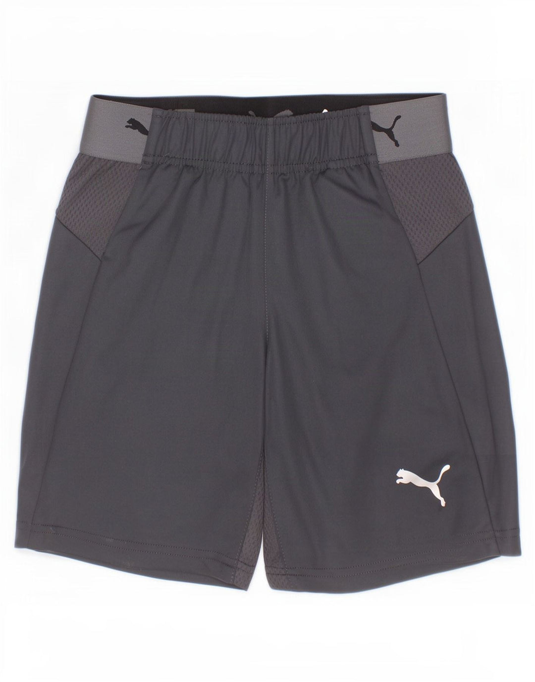 Shorts esportivos gráficos Puma Boys 9-10 anos cinza poliéster