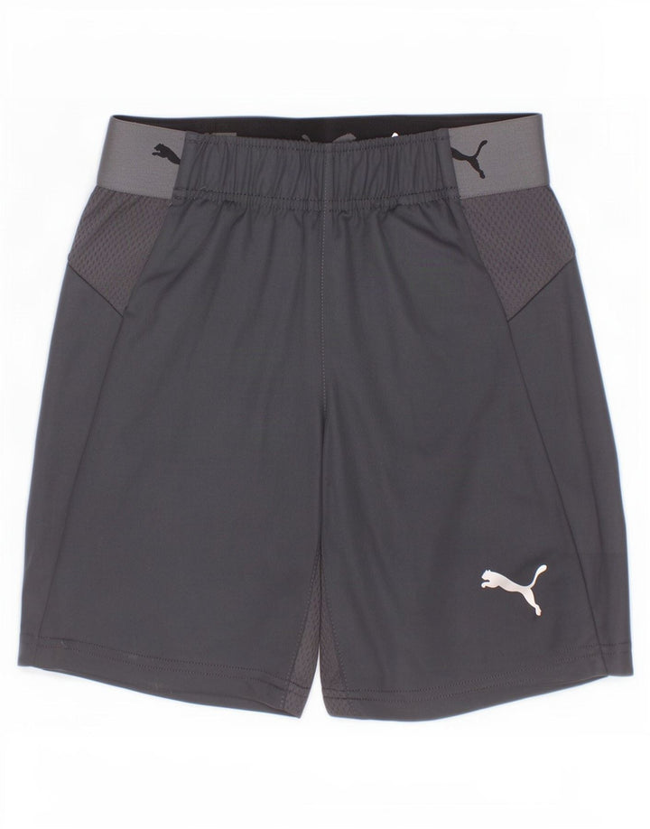 Shorts esportivos gráficos Puma Boys 9-10 anos cinza poliéster
