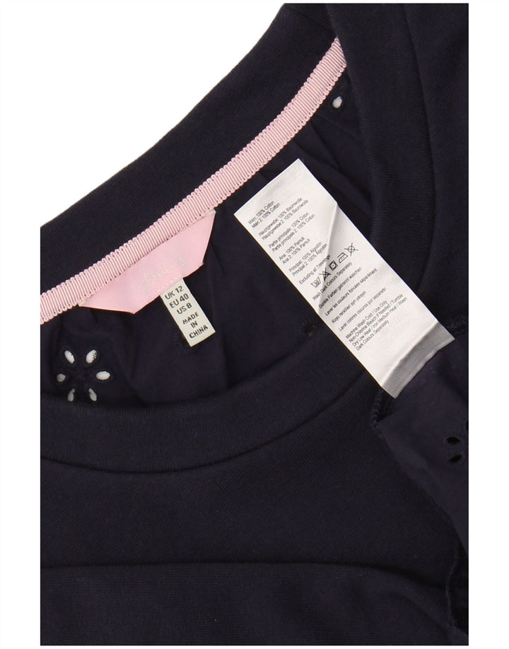 Blusa feminina JOULES UK 12 algodão azul marinho médio