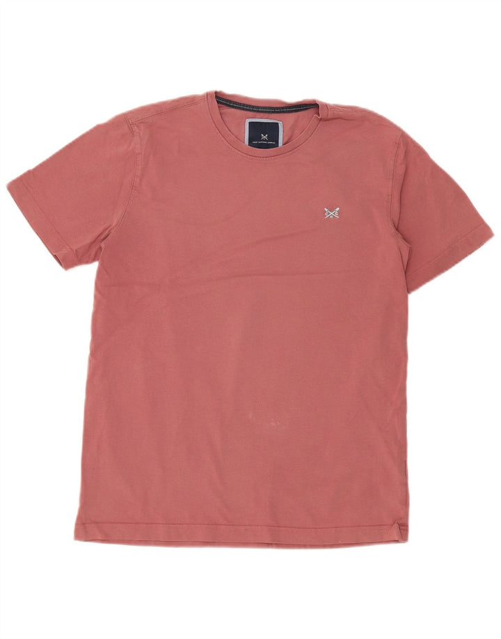 Camiseta masculina Crew Clothing Top médio algodão rosa