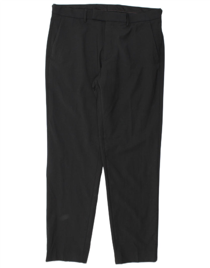 Calça masculina Marks & Spencer Autograph Slim Suit W34 L31 lã preta