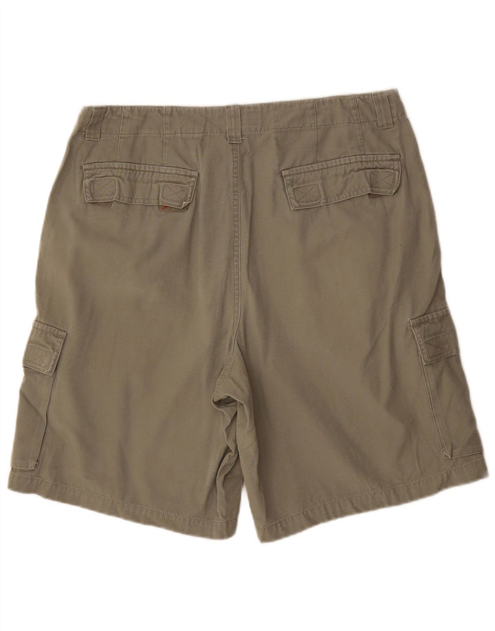 EDDIE BAUER Shorts cargo masculino W36 grande algodão cáqui
