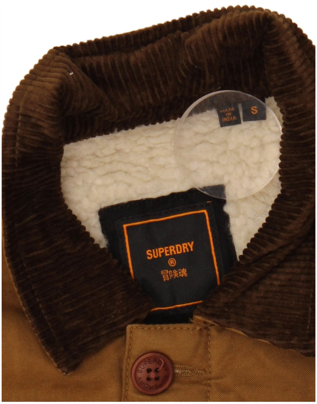 Jaqueta corta-vento masculina Superdry UK 36 poliéster marrom pequeno