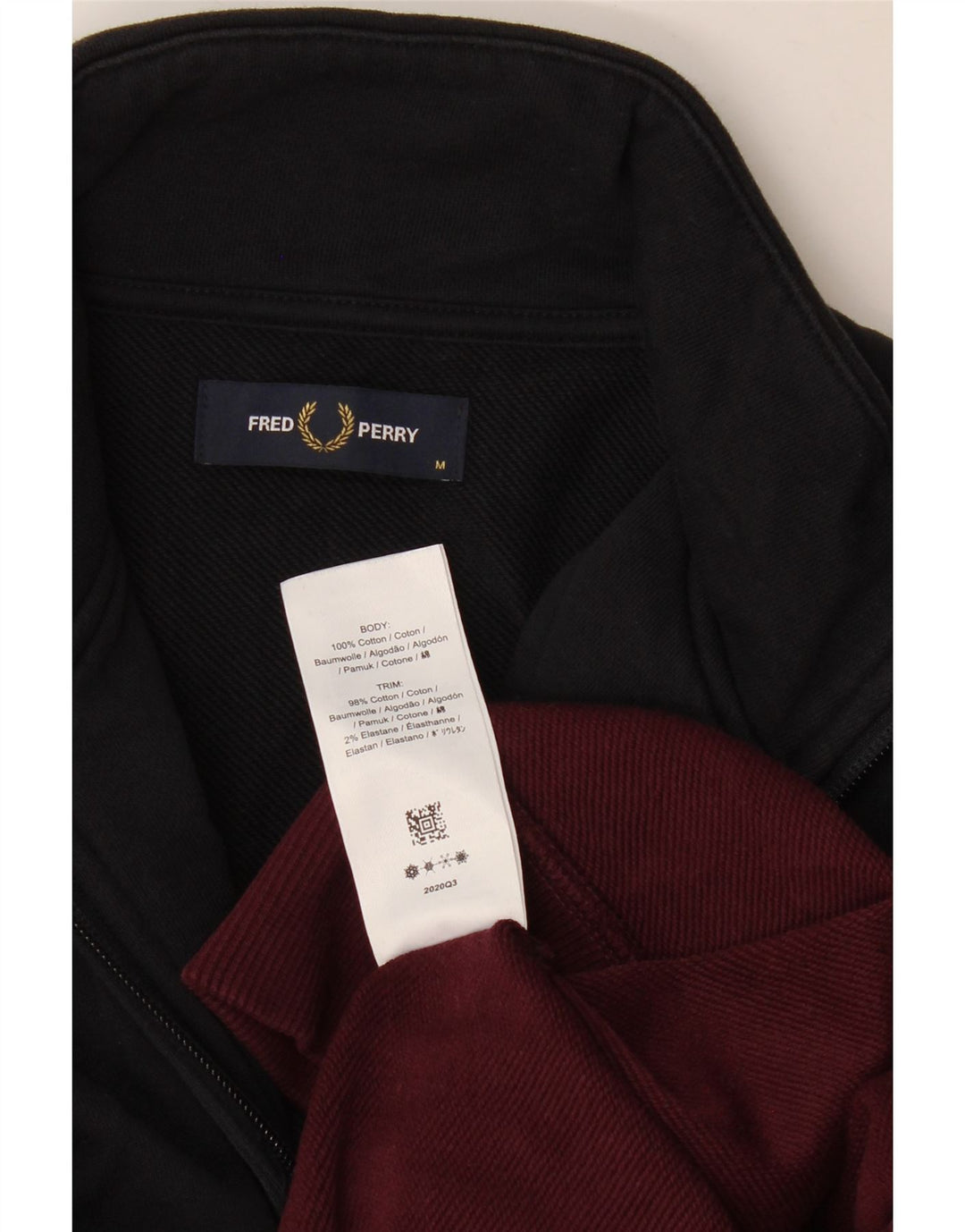Moletom masculino Fred Perry com zíper e gola em bloco colorido médio multicolorido