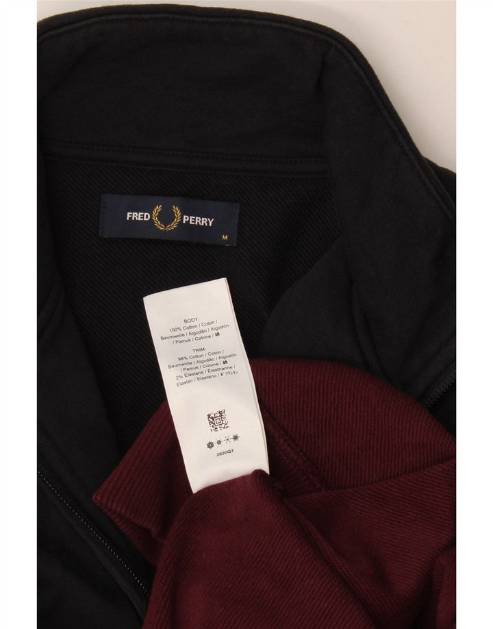 Moletom masculino Fred Perry com zíper e gola em bloco colorido médio multicolorido