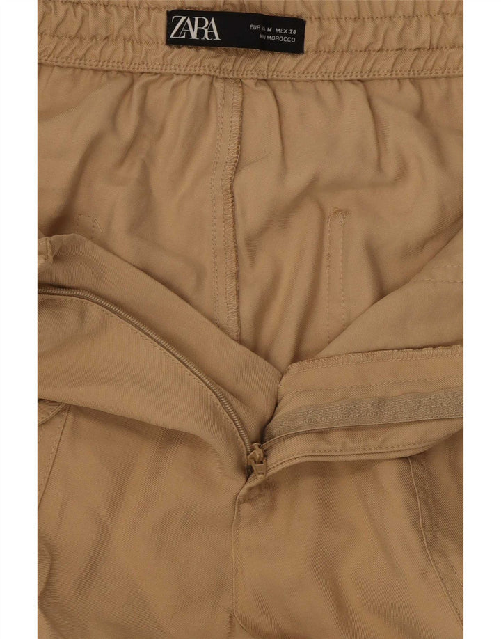 Zara Calça jogger feminina cargo média W28 L27 bege viscose