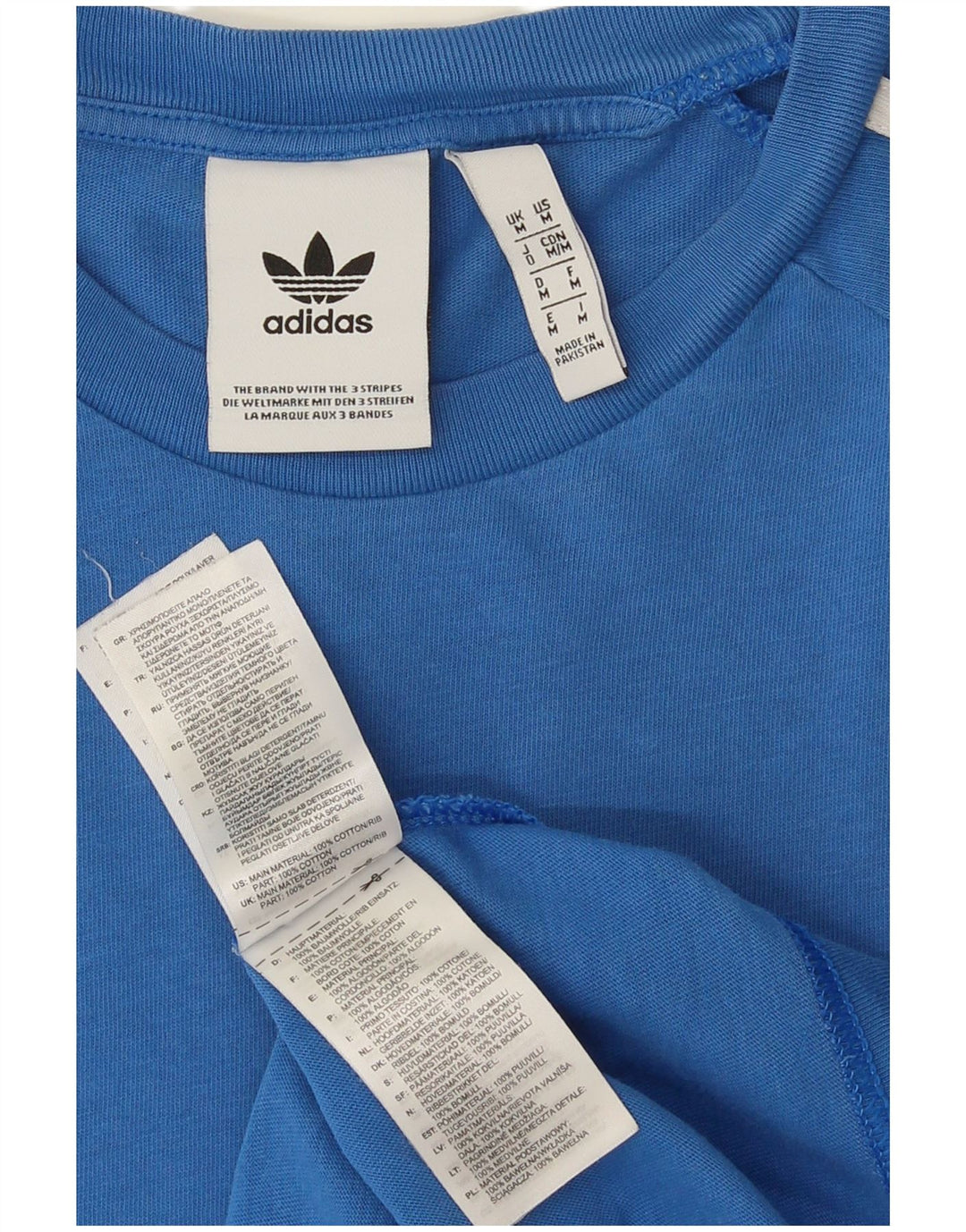 Adidas Mens Camiseta Top Médio Algodão Azul