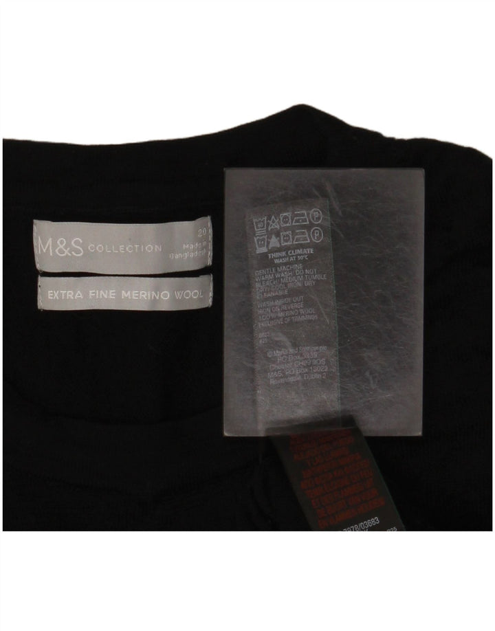 MARKS & SPENCER Suéter feminino com gola redonda UK 20 2XL preto