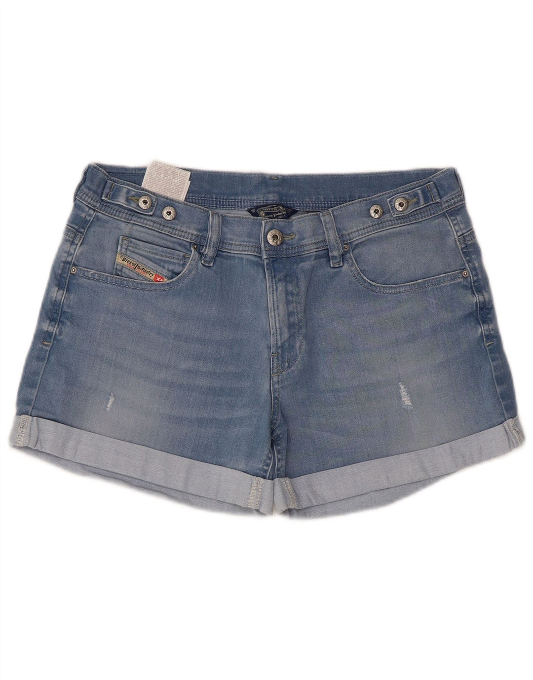Shorts jeans feminino diesel W28 algodão azul médio