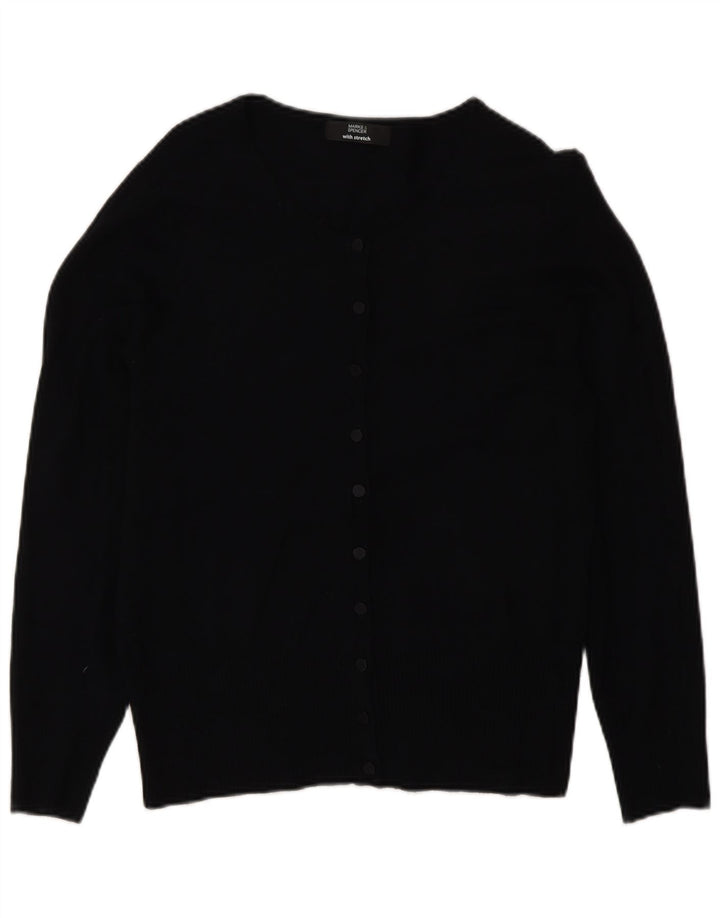 Suéter cardigã feminino Marks & Spencer Reino Unido 12 viscose preta média