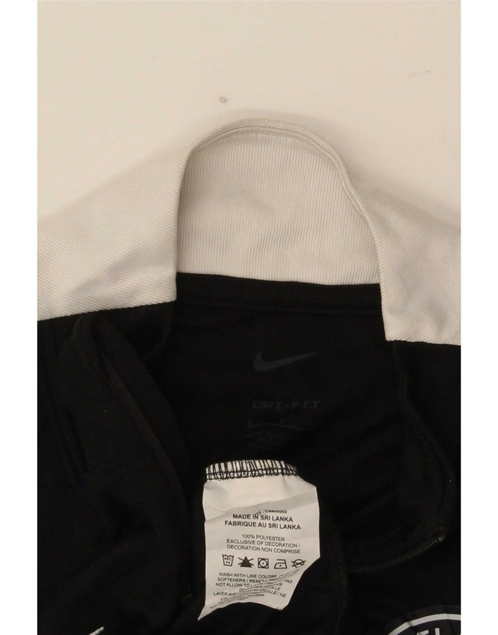 Pulôver masculino Nike com decote em zíper e moletom pequeno preto colorido