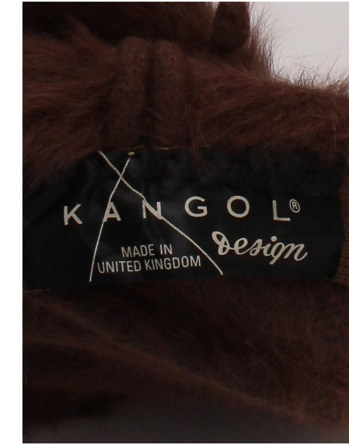 Gorro feminino Kangol de pele sintética marrom médio