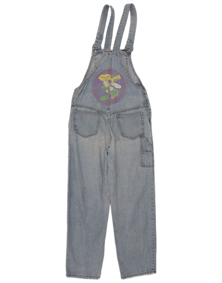 Macacão feminino vintage com estampa gráfica reta jeans EU 38 algodão azul médio
