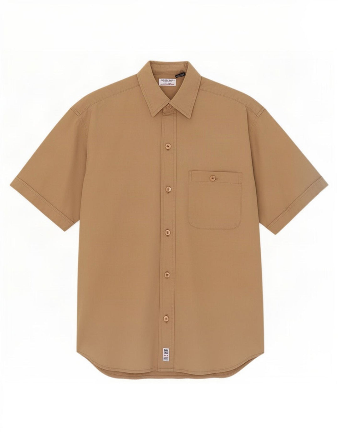 Camisa masculina Guess manga curta pequena algodão bege