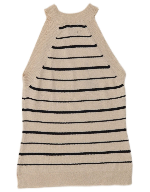 Regata feminina Massimo Dutti com colete UK 6 XS branco listrado