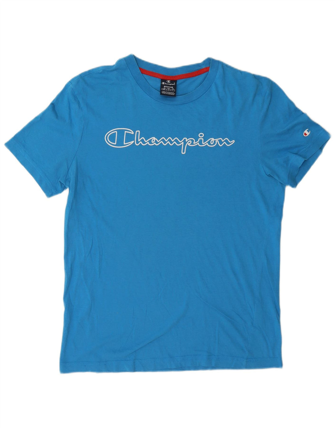 Camiseta masculina estampada Champion algodão azul médio