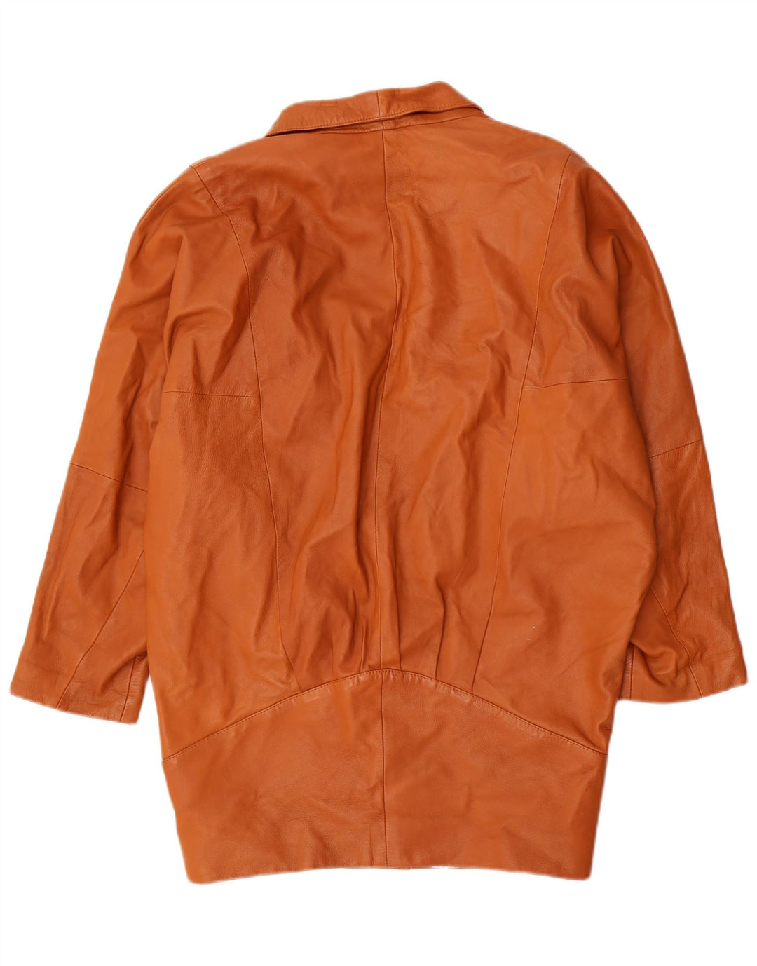 Casaco feminino vintage de couro Batwing UE 36 pequeno marrom